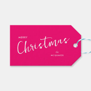 Burgundy Pink Modern Geometric Christmas Geschenkanhänger