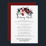 Burgundy Pink Navy Wedding Kissing Menu Game Card<br><div class="desc">Diese bordeauxrosa Hochzeitskissingkarte eignet sich perfekt für einen rustikalen Hochzeitsempfang. Die Einrichtung besteht aus Aquarellpink,  Rosa,  Blau,  Marinebäume,  Blauen und Bordeaux,  Rose mit grünem Blattwerk,  die schön zu eleganten Bouquets zusammengefügt sind.</div>
