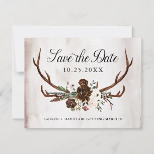 Burgundy Pink Rose Bloral Wedding Save the Date Ankündigung