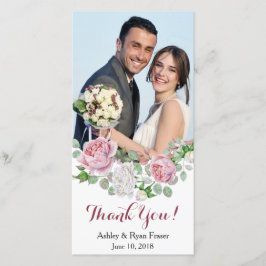 Burgundy Pink Rose Wedding Vielen Dank Dankeskarte