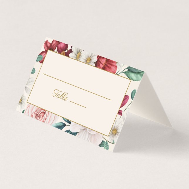 Burgundy Pink White Floral Geburtstag (Vorderseite)