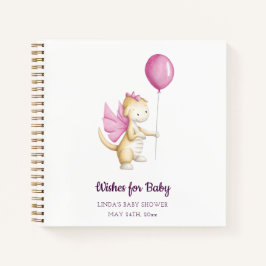Burgundy Pink wünscht Baby Dragon Baby Dusche Notizbuch