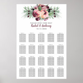 Burgundy Plum Berry Blume Weihnachten Poster