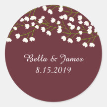 Burgundy Plum Gipskraut Wedding Stickers