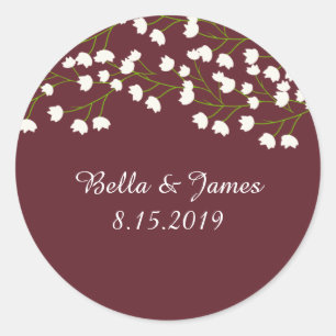 Burgundy Plum Gipskraut Wedding Stickers
