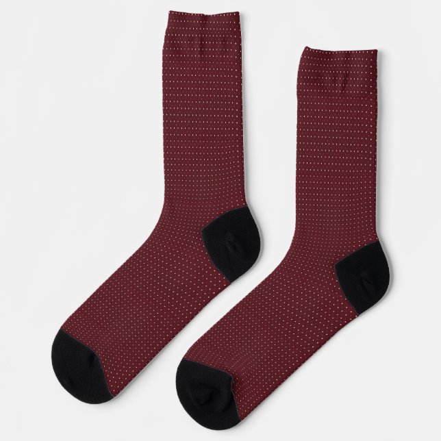 Burgundy Polka Dot Socken (Linkes Detail)