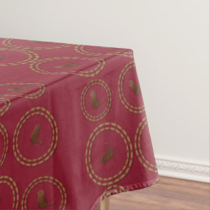 Burgundy profonde Oiseaux rouges Motif Nappe de va