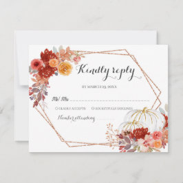 Burgundy Pumpkin Fall in der Liebe Hochzeitskarte  Dankeskarte