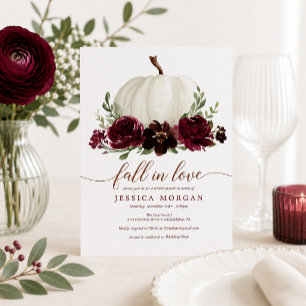 Burgundy Pumpkin Fall Liebe Brautparty einladen Einladung