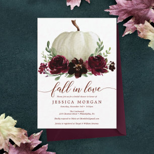 Burgundy Pumpkin Fall Liebe Brautparty einladen Einladung