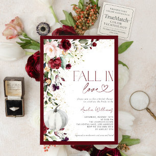 Burgundy Pumpkin Fall Liebe Gold Floral Einladung