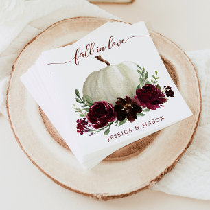 Burgundy Pumpkin Hochzeit im Herbst Cocktail Napki Serviette