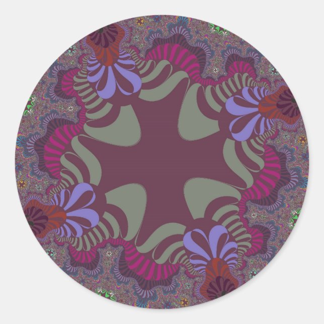 Burgundy Rainbow Cross Runder Aufkleber (Vorderseite)