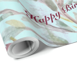 Burgundy Raspberry Wasserfarbe Blumengeschenk Wrap Geschenkpapier