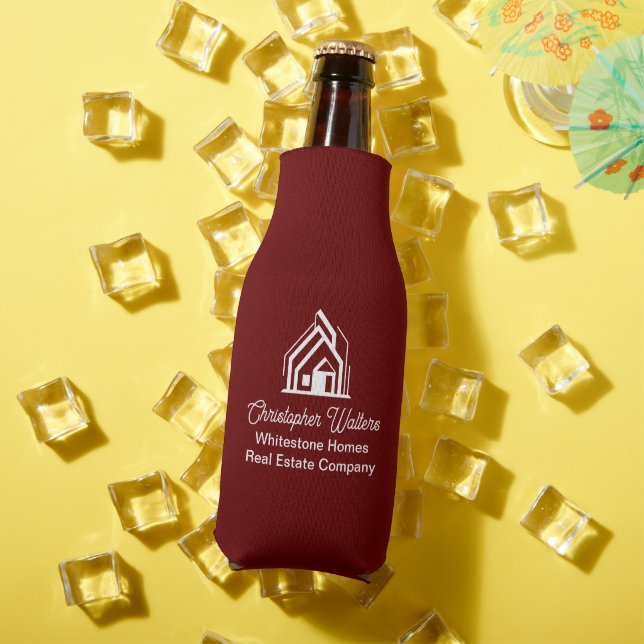Burgundy Real Estate Company Customized Realtor Flaschenkühler (In Situ Sommer)