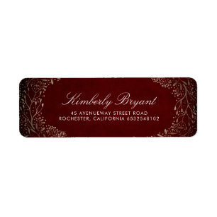 Burgundy Red and Imitate Gold Foil Gipskraut
