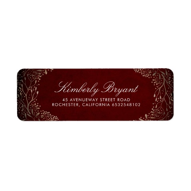 Burgundy Red and Imitate Gold Foil Gipskraut (Vorne)
