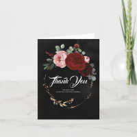 Burgundy Red Blume Black Wedding Vielen Dank