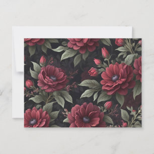 Burgundy Red Blume Gothic Postkarte