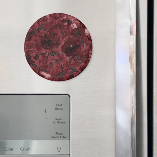Burgundy Red Blume Magnet (In Situ (Kühlschrank))