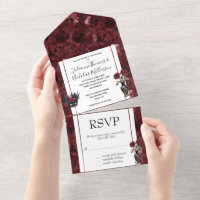 Burgundy Red Blush Floral Wedding