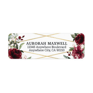 Burgundy Red Blush Gold Geometric Greenerity Weddi