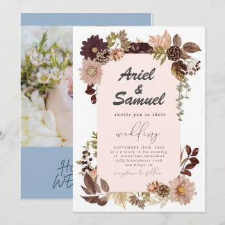 Burgundy Red Blush Gold Geometric Greenerity Weddi Einladung