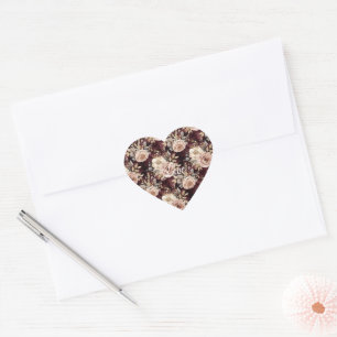 Burgundy Red Blush Herz-Aufkleber