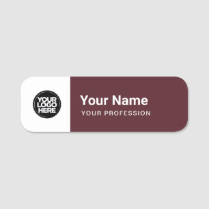 Burgundy Red Button Name Tag oder Magnesium mit Lo