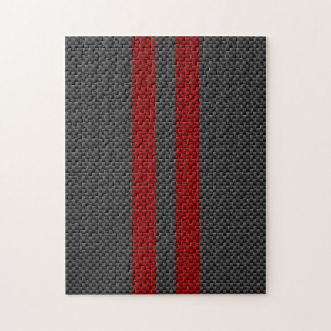 Burgundy Red Carbon Fibre Racing Stripes (Vertikal)
