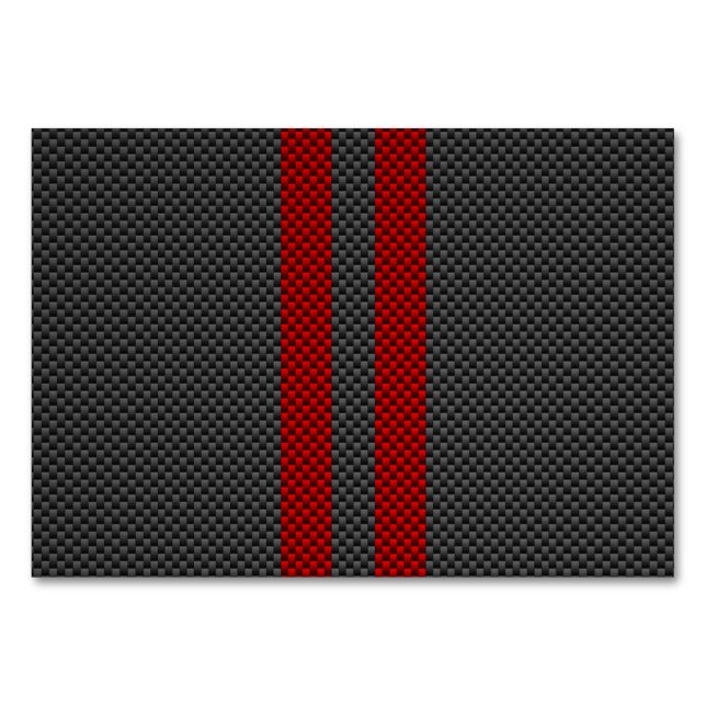Burgundy Red Carbon Fibre Racing Stripes Tischnummer (Vorderseite)