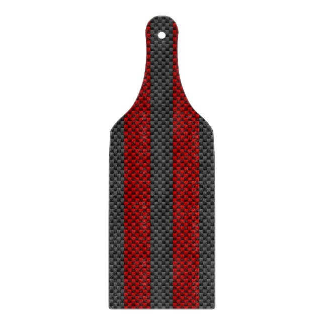 Burgundy Red Carbon Fibre Style Streifen Schneidebrett (Vorderseite)
