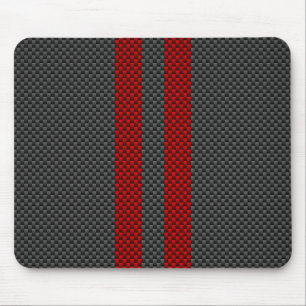 Burgundy Red Carbon Fibre wie Rennstreifen Mousepad
