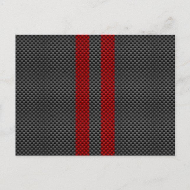 Burgundy Red Carbon Fibre wie Rennstreifen Postkarte (Vorderseite)