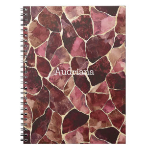 Burgundy Red Chic Abstrakt Notizblock