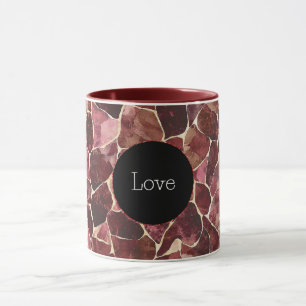 Burgundy Red Chic Abstrakt Tasse