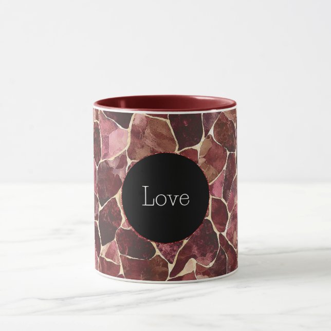 Burgundy Red Chic Abstrakt Tasse (Zentrum)