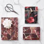 Burgundy Red Chic Abstraktes Brautparty Geschenkpapier Set<br><div class="desc">Burgundy Red Chic Abstraktes Brautparty</div>