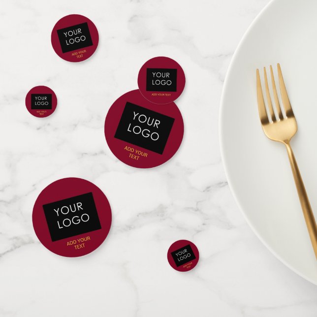 Burgundy Red Customizable Business Add Your Logo Konfetti (Gruppe)