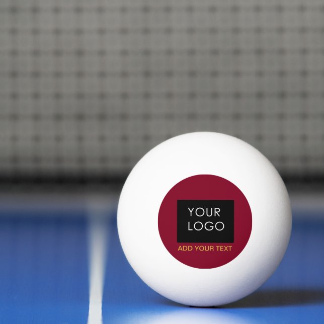 Burgundy Red Customizable Business Add Your Logo Tischtennisball (Netto)