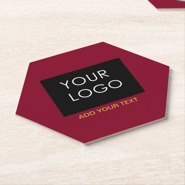 Burgundy Red Customizable Business Add Your Logo Untersetzer (angewinkelt)