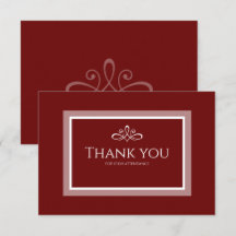 Burgundy Red danke Karte