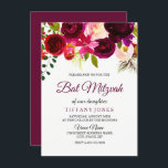 Burgundy Red Floral Boho Girl Bat Mitzvah Invite Einladung<br><div class="desc">Burgund Red Floral Boho Girl Bat Mitzvah Invite Matching Sammlung in Niche und Nest Geschäft. Boho chic bordeauxrot weiß Aquarell Blüte Schöne handgemalte Aquarellbilderin</div>