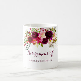 Burgundy Red Floral Boho Pensionierung Party Gesch Kaffeetasse