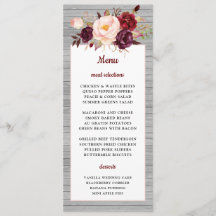 Burgundy Red Floral Rustic Pink Border Wedding