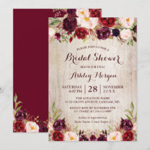 Burgundy Red Floral Rustikales Landkreis Brautpart