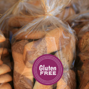 Burgundy Red Gluten Free Classic Round Sticker