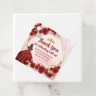 Burgundy Red Gold Floral Princess Crown Vielen Dan Geschenkanhänger