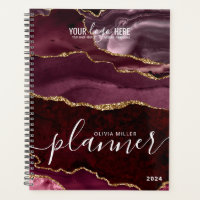 Burgundy Red Gold Glitzer Agate Business Logo