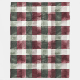 Burgundy Red Green Cream Weiße Karierte Streifen Fleecedecke